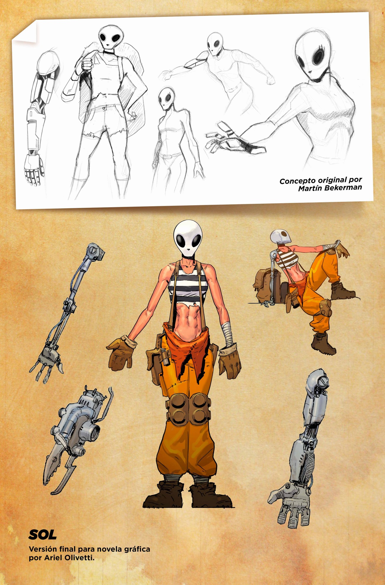 Sol: bocetos, estudios de formas y diseño a color