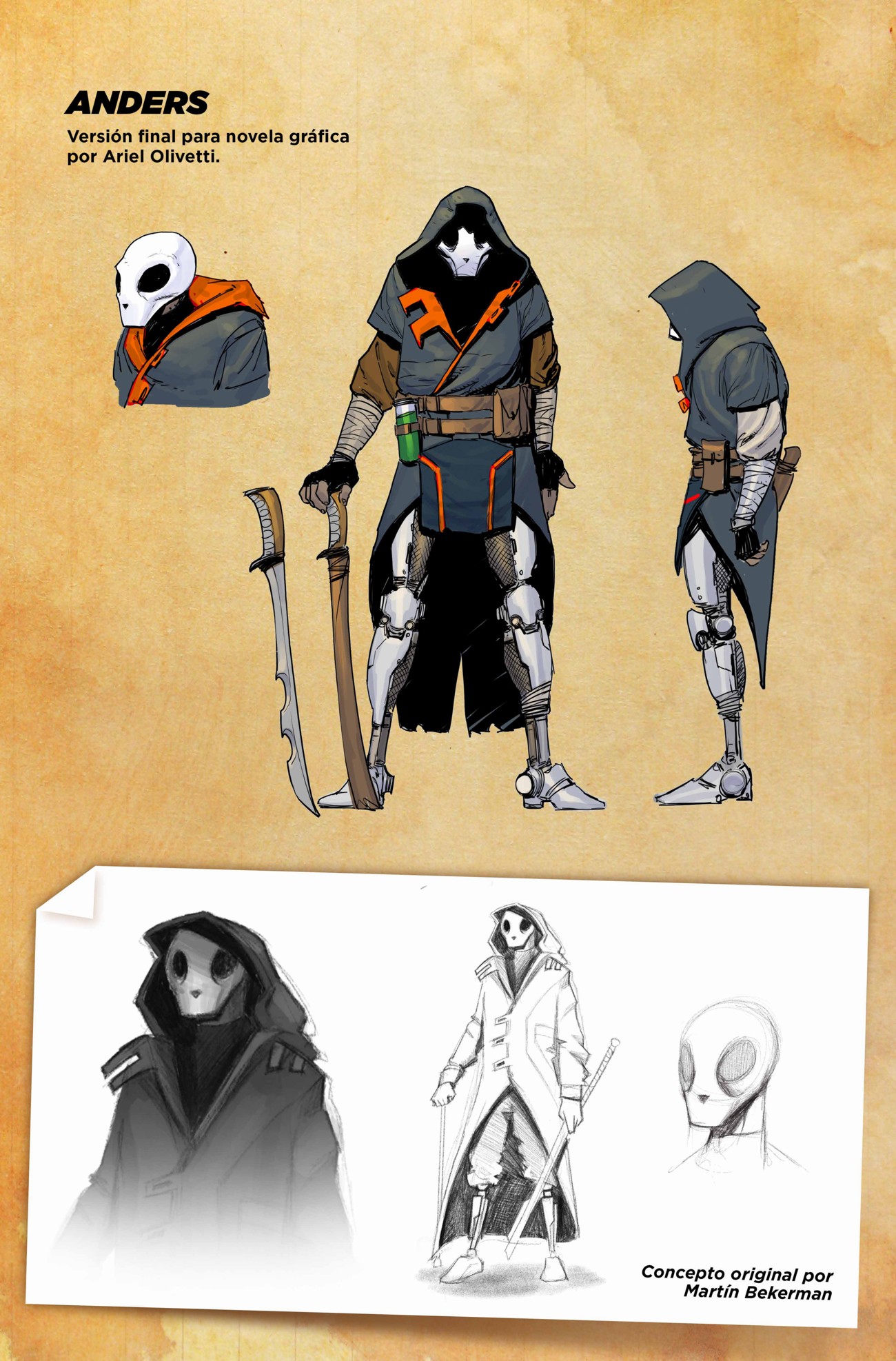 Anders: bocetos, estudios de formas y diseño a color