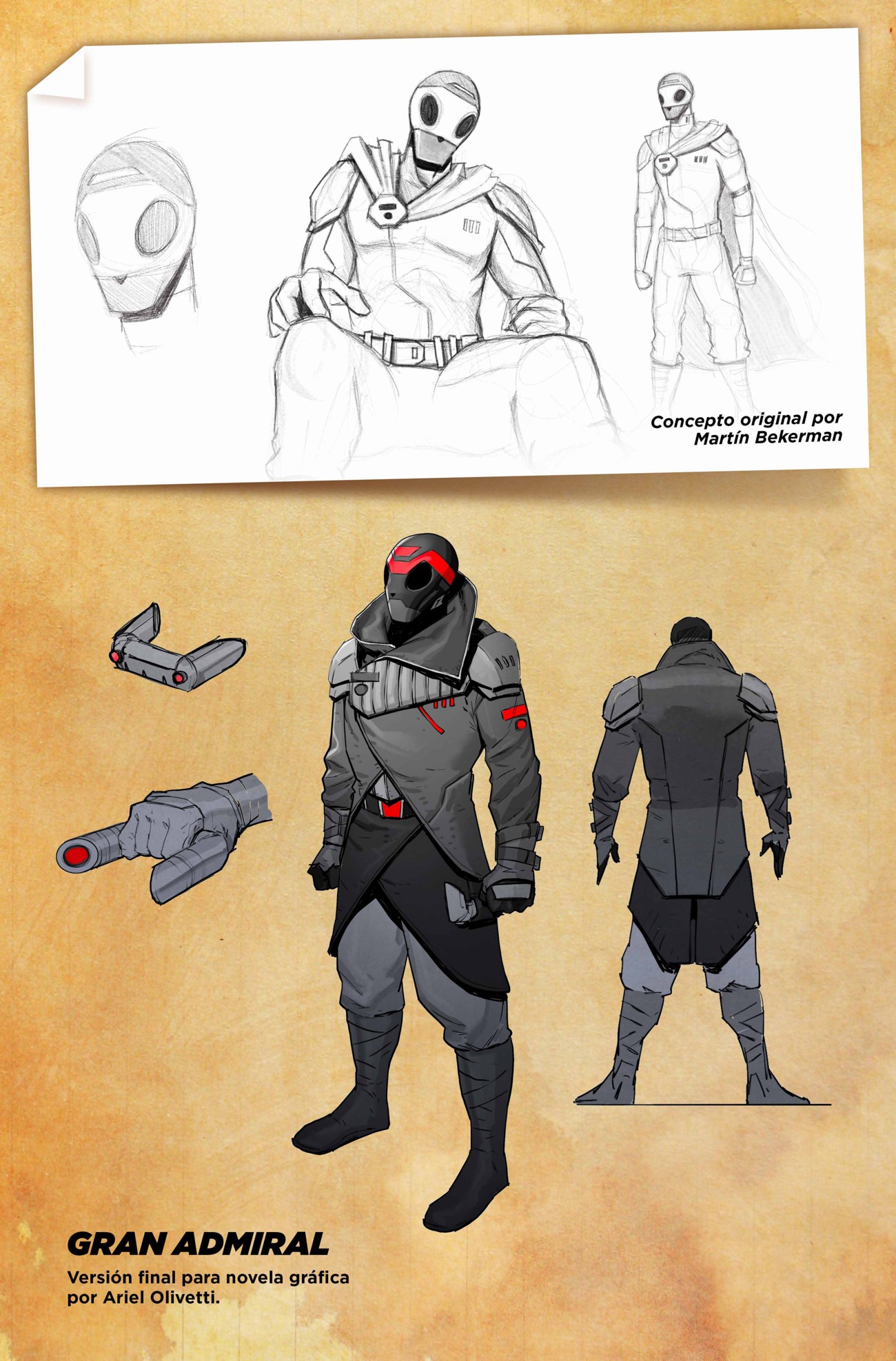 Gran Admiral: bocetos, estudios de formas y diseño a color
